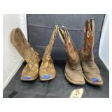 2 pairs Western style boots sz. 4 & sz. 5 1/2
