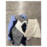 Pile of assorted t-shorts sz. S, M, & shorts sz. L