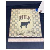 Milk Single Sided Metal Sign