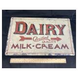 Dairy Metal Single Sided Sign