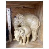 2 pcs. Carved Elephant Figures