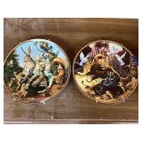 2 decorative plates by Michael Hampshire