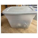 Assorted Ty Beanie Babies in bin w/lid