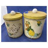 2 Vintage Metal Canisters