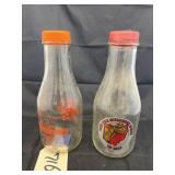 2 pcs. 32 oz. glass milk jugs