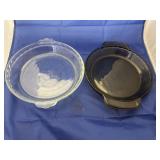 2 glass pie plates Pyrex& Anchor