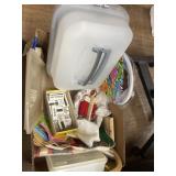 Plastic Cake Carrier, Stamps, & Paper Tableware