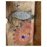 2 pcs. Terracotta & metal yard dï¿½cor