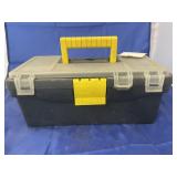 Plastic Tool Box w/ handsaw, screws