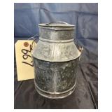 Galvanized Milk Bucket Dï¿½cor