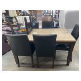 Dining Table Granite w/ 6 chairs 60"x30"