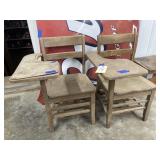 2 Vintage Wood School Desks
