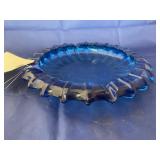 Blue Glass Ash Tray