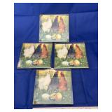 4 pcs. Framed Chicken Dï¿½cor