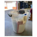 Plastic Bin w/ paint supplies, Soldering Iron