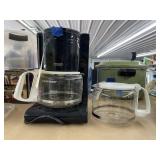 2 glass coffee pots w/ coffee maker