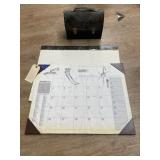 3 pcs. Desk Pads& Vintage Metal Lunchbox