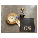 3 pcs. Wall clock, trophy & note keeper