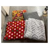 Pile of asstd. Plush blankets