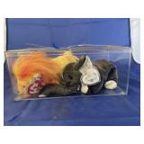 2 Ty Beanie Babies in plastic display case