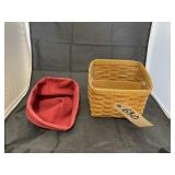Longaberger divided basket w/ plastic liner