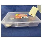 Plastic storage container w/ pocket knife