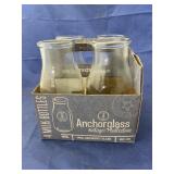 4 Anchor Glass milk bottles