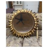 Gold Toned Framed Circle Wall Mirror 30" Dia