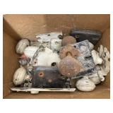 Box of vintage door hardware