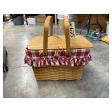 Longaberger Picnic basket w/shelves & liner