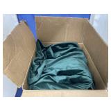 2 Green Velour Curtains