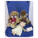 3 pc. Plush bears & doll