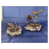 2 pcs. of Amethyst Crystal, Hummingbird Dï¿½cor