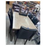 Dining Table Granite w/ 6 chairs 60"x30"
