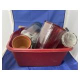 Plastic pitcher, vase, hair waver