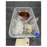 Butter stamp, wood bowl, cast iron miniatures