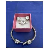 Rhinestone Earrings, sz 8 Ring, Bracelet