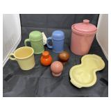 8 pcs. Salt/peppers & canister