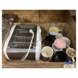 4 slice toaster, Coffee mugs& Coca-Cola Glasse