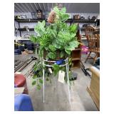Metal plant stand w/ faux plant