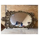 Gold Toned Framed Wall Mirror
