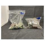 2 bags of glass tiles & stones