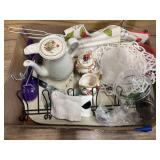 Punch Cups, Doilies, Framed Art, & more