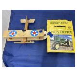 2 pcs. Wooden airplane & John Deere Tractor Calend