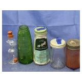 5 pc. Asstd. Vintage glass jars