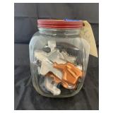 Glass Jar w/ asstd. Cookie cutters