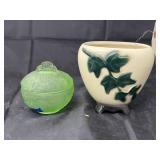 2 Pcs - Vase & Small Trinket Dish w/Lid