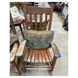 Wood Rocking Chair w/Throw Pillow