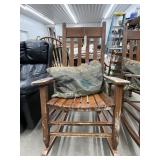 Wood Rocking Chair w/Throw Pillow