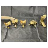 5 Pcs - Mini Brass Frog - Boot - Egg  Holders